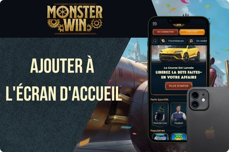 Monsterwin raccourci iOS Safari écran d'accueil