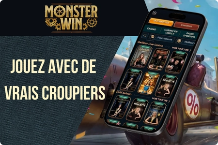 Monsterwin tables de casino en direct avec streaming HD