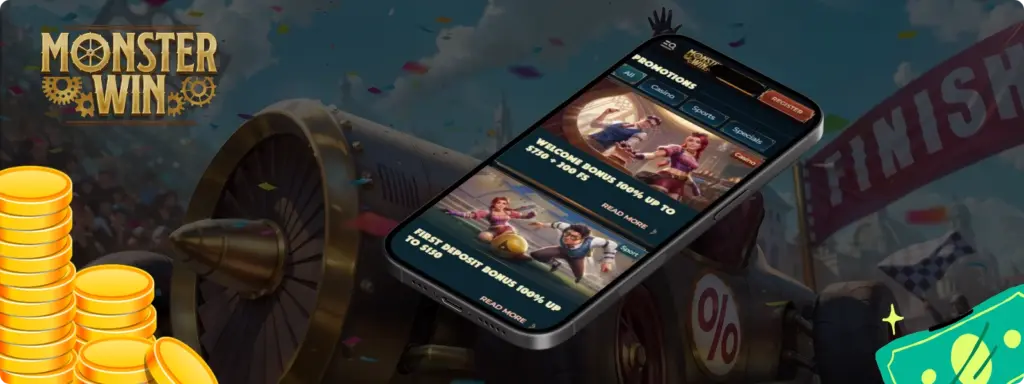 Monsterwin welcome bonus mobile version